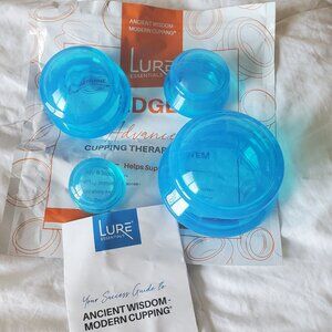 LURE Edge Cupping Set Home Use 4 Piece Assortment Blue Open Package